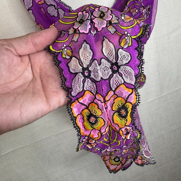 *New* SAVAGE X FENTY Mod Poppy Lace‎ Teddy Size 8/10 Floral Mesh Lingerie - Picture 8 of 13